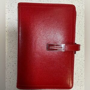 Coach Red Leather Wallet Notebook